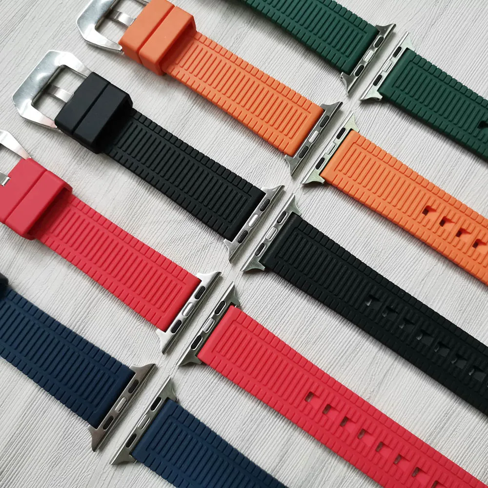 Крутой ремешок для Apple iWatch Series 5 4 3 2 1 спортивный силиконовый браслет Watch 4/5 42 мм 38 40