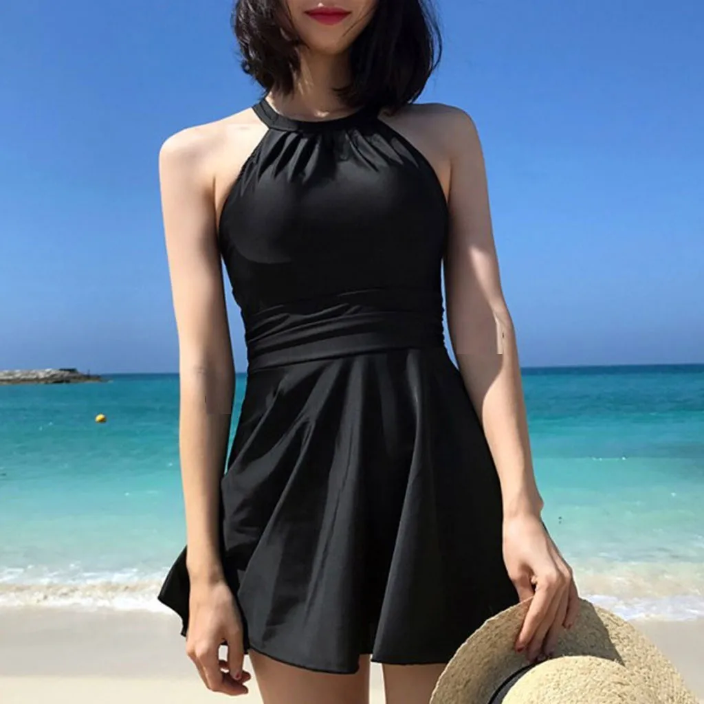 LIVA GIRL женский Одноцветный комплект бикини в горошек с лямкой на шее высокая талия