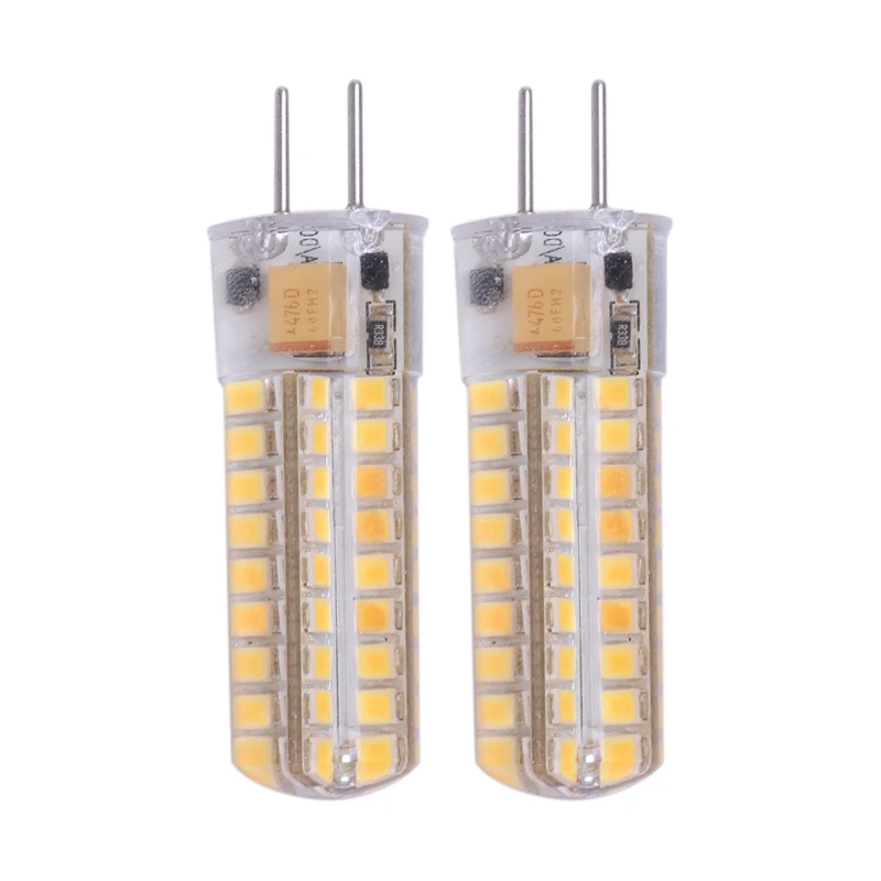 

2x6,5 W G4 светодиодный лампы 72 2835 SMD светодиодный 50 Вт эквивалент галогенных ламп 320lm диммируемая тёплый белый 3000K 360 градусов угол луча силикона