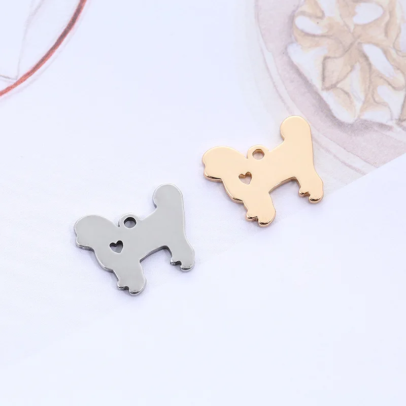 

20pcs/lot A wide variety of dog stainless steel Charms for Jewelry DIY Making Bichon Frise pendant for bracelet jewelry making