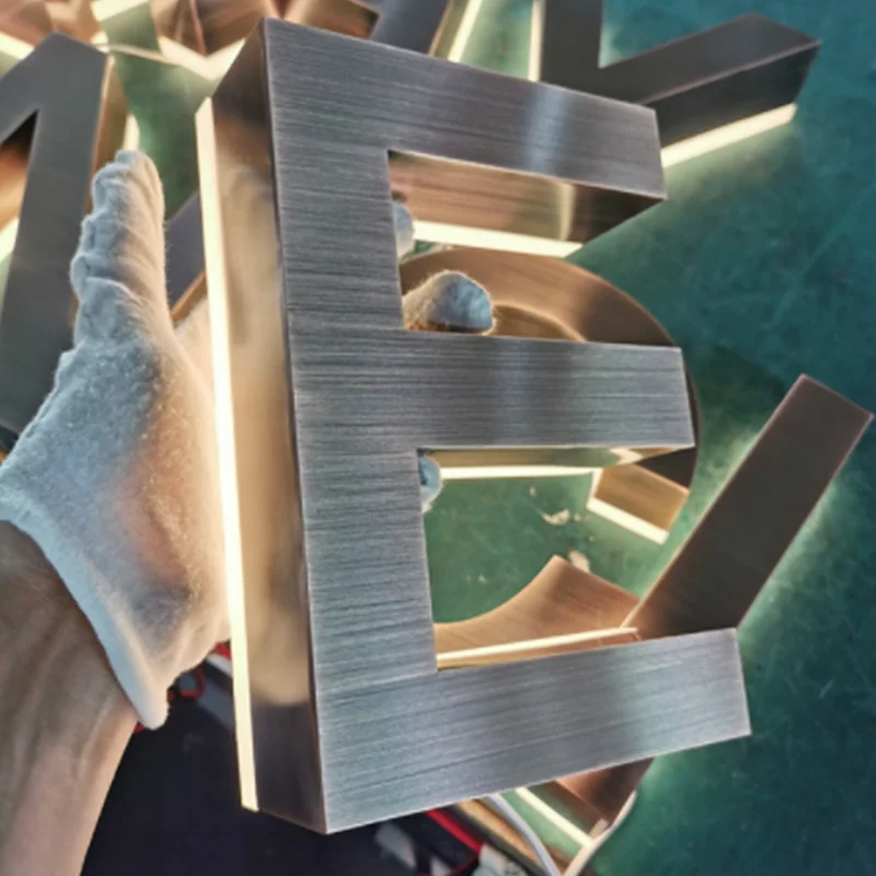 

Store Home Business Custom Led Sign Backlit Stainless Steel 3D Letter Sign Storefront Illuminated Advertising Letters Numbers