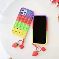 for iphone se 2020 6 7 8 plus x xs xr 11 12 13 pro max mini 3d cute cartoon fruits soft silicone case phone cover shell keychain