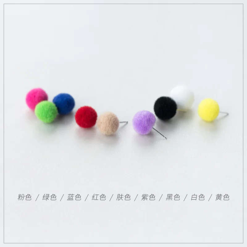 925 пробы серебряные карамельные цвета плюшевые серьги с шариками для волос