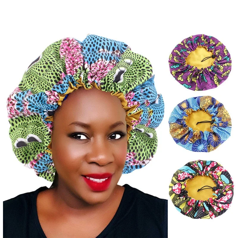 Женская шапочка для сна Ankara эластичная шелковистая с большим принтом аксессуар
