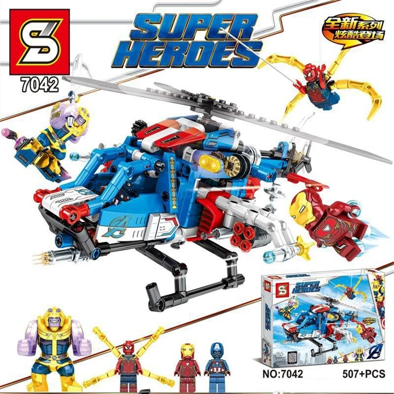 Marvel Мстители Endgame супергерой Железный человек вертолет истребитель совместимое