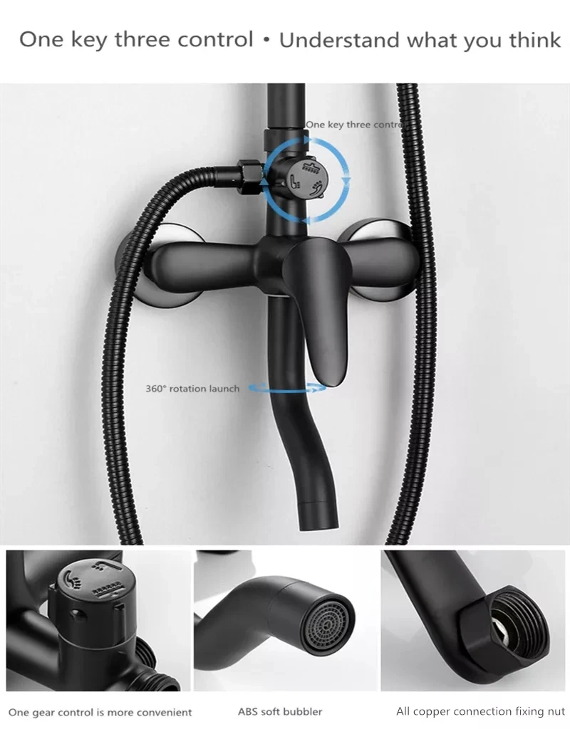 

Set doccia a parete set doccia nero a parete set doccia corpo in rame