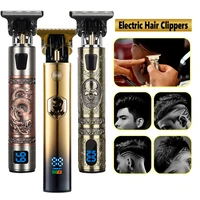 lcd hair clippers professional hair cutting machine hair beard trimmer for men barber shop electric shaving t outliner men