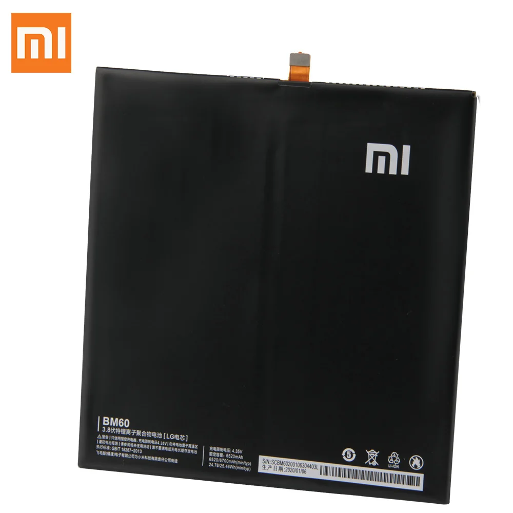 Оригинальный сменный аккумулятор XiaoMi BM60 для Xiaomi MI Mipad 1 A0101 100% Новый оригинальный