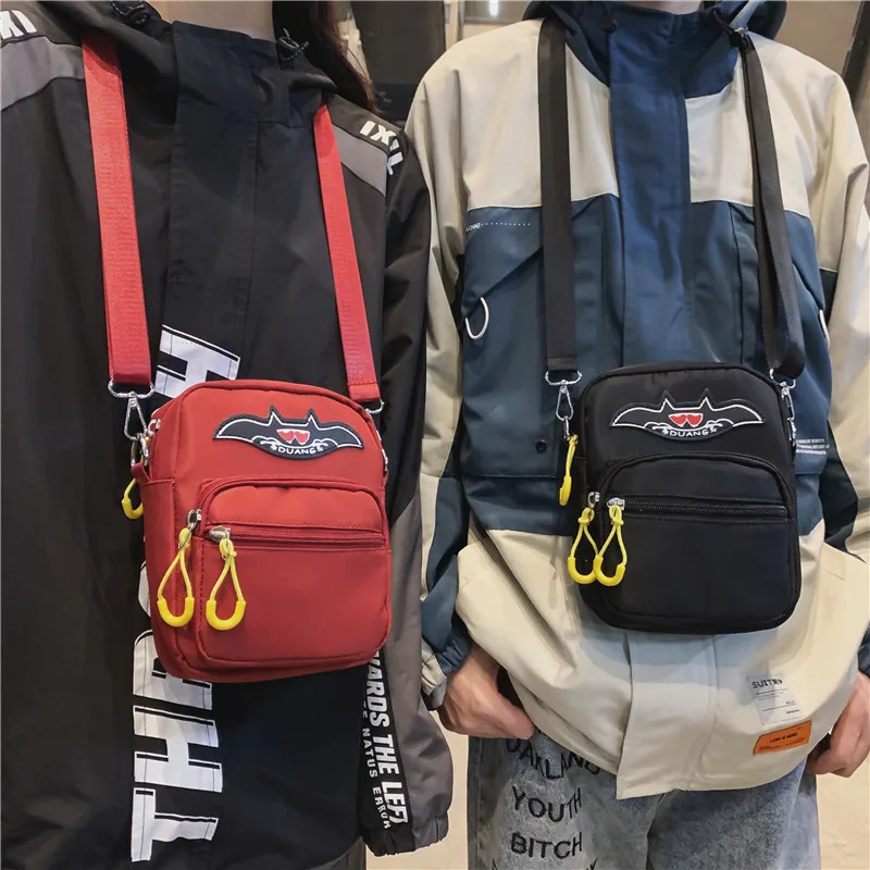 Мужская повседневная сумка мессенджер в форме летучей мыши холщовая Спортивная