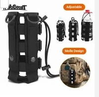 tactical water bottle carrier 500ml outdoor molle pouch bag for camping hiking traveling with shoulder strap flexible buckle
