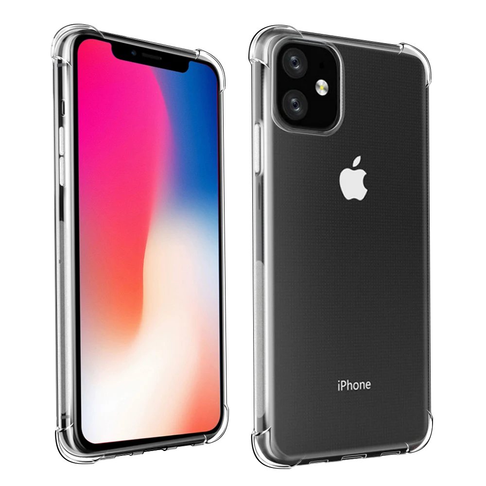 Силиконовый чехол Qosea из ТПУ для iPhone XS XR противоударный прозрачный тонкий мягкий