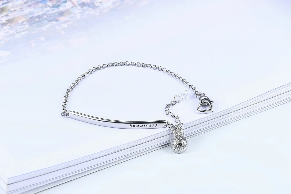 Счастье очаровательный браслет с буквой браслеты серебристый цвет регулируемый