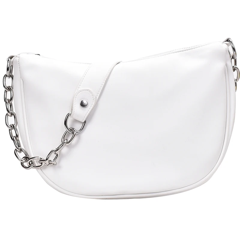 

Retro Fashion Female Saddle Crossbody Bag 2020 New Soft Leather Women's Designer Handbag Purse Ins Chain Shoulder Messenger Bag