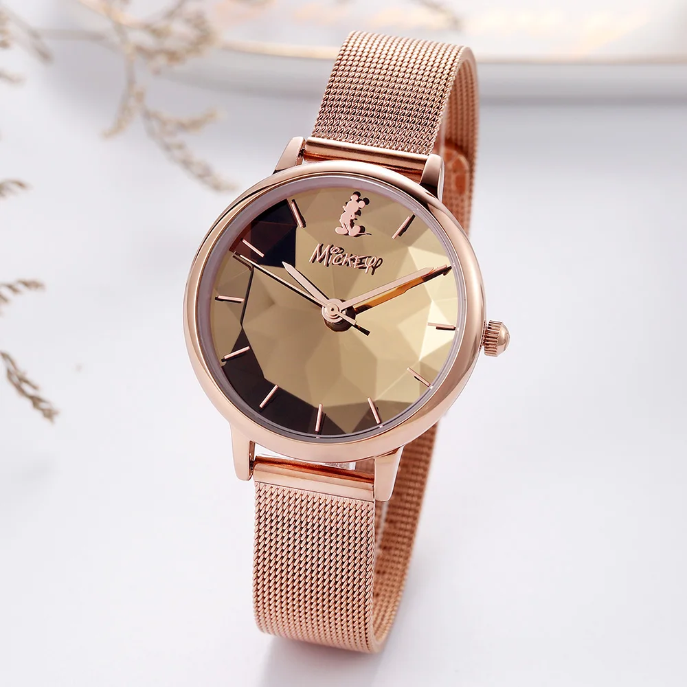 Кварцевые наручные часы Disney роскошные модные женские повседневные Элегантные с