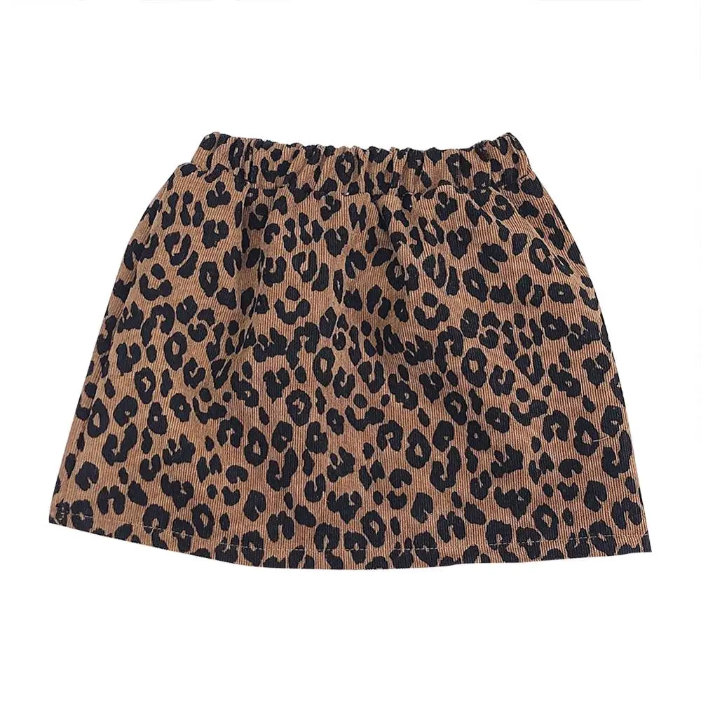 Летняя юбка для девочек Милая Короткая с леопардовым принтом маленьких