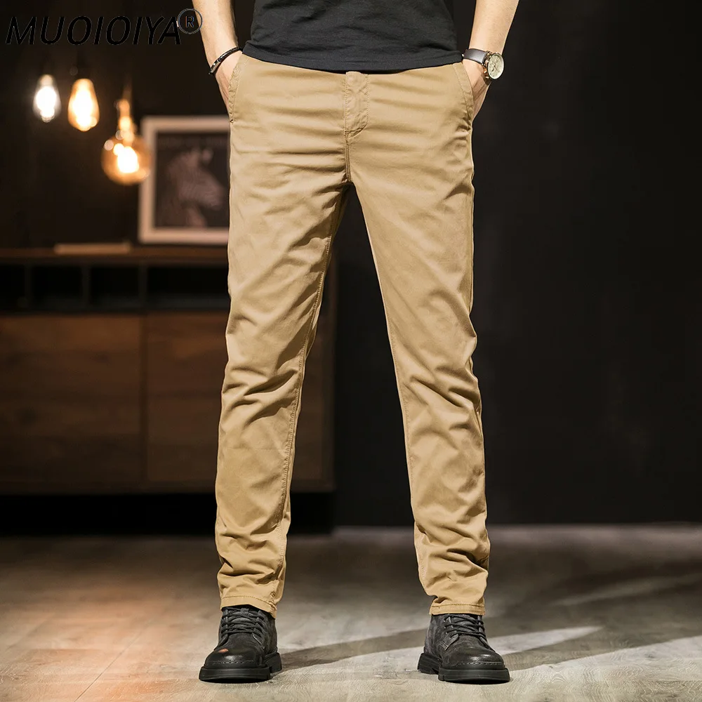 

Spring Straight Casual Pants Men 97.5% Cotton Denim Streetwear Clothing Trousers for Men homme joggers