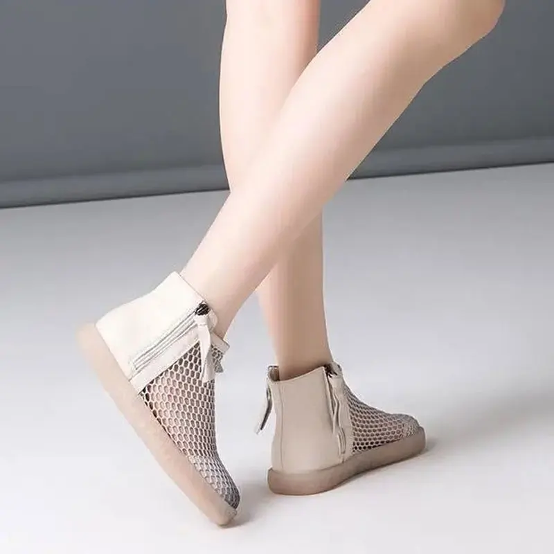 

Girls summer luxury brand sandals women hollow breathable shoes zipper platform sandals ladies concise shoe