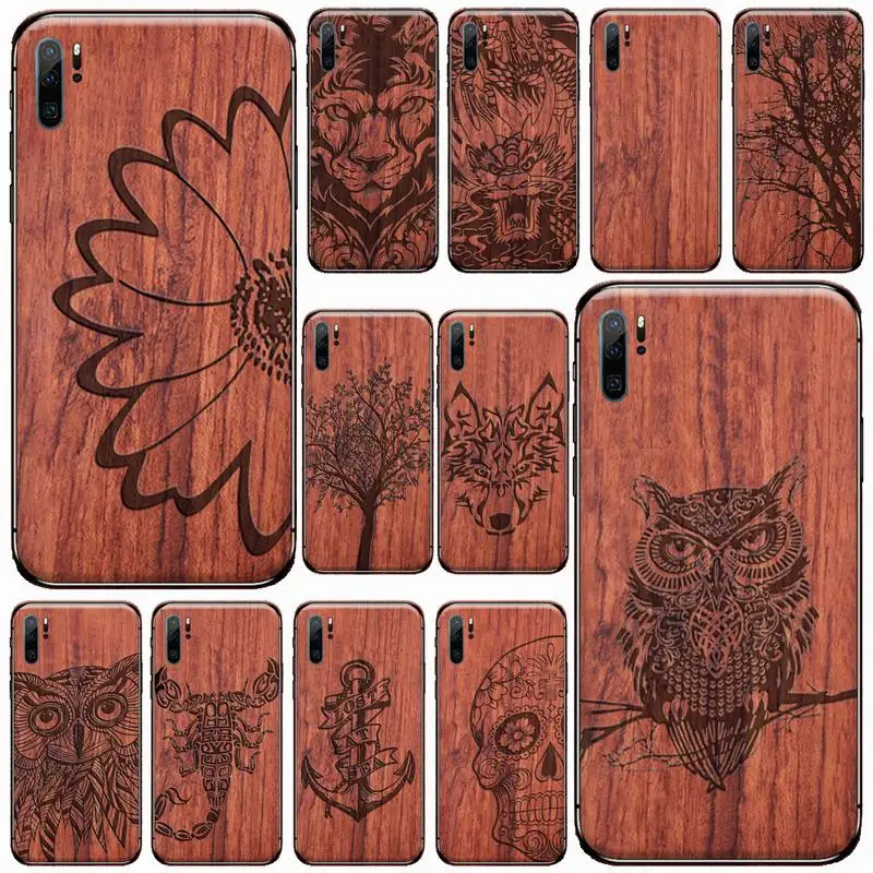 

Natural wood texture pattern Phone Case For Huawei honor Mate P 9 10 20 30 40 Pro 10i 7 8 a x Lite nova 5t