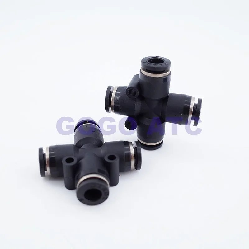 10 шт./партия 4 ходовые пневматические пластиковые фиттинги для шланга мм 6 8 12