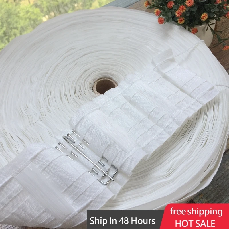 Многофункциональная плиссированная лента CP137H длина 5-30 метров с крючками для