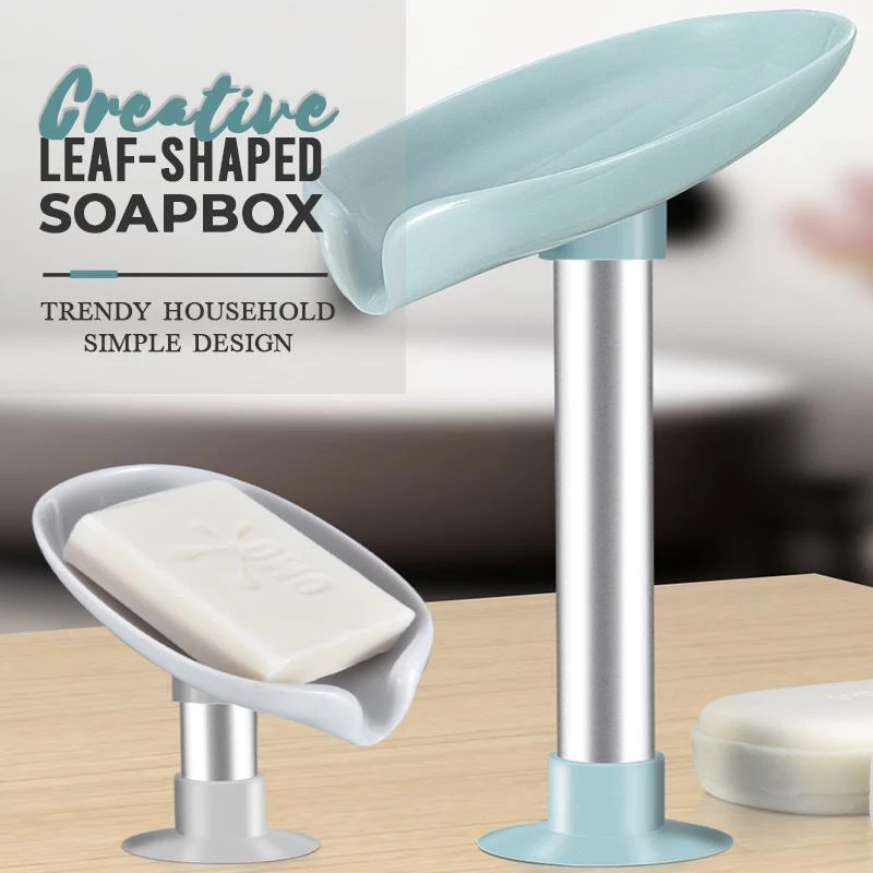 

Creative Leaf Shape Soap Box Drain Soap Holder Box Bathroom Shower Soap Holder Dish Storage Plate Tray Bathroom Supplies