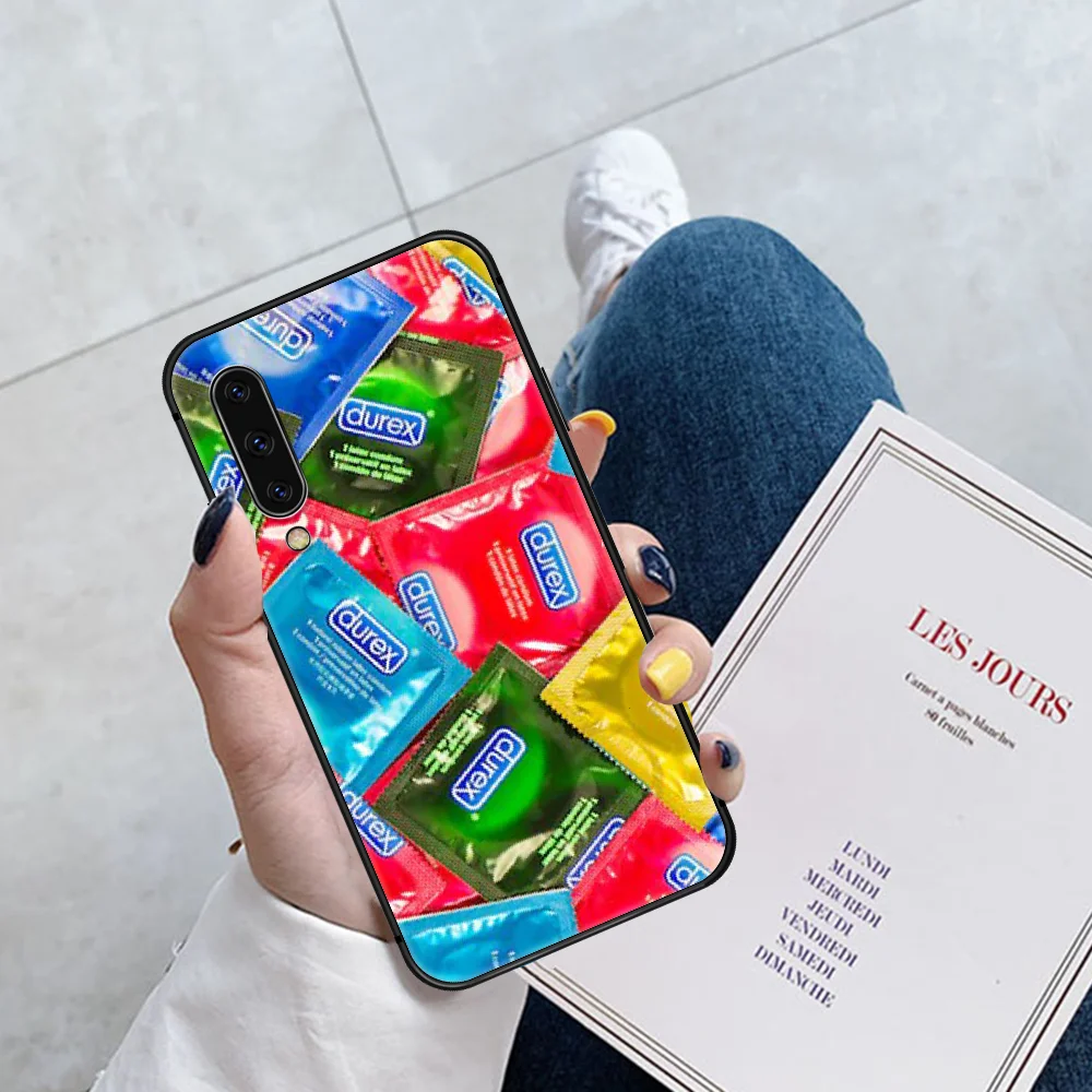 

Durex Phone Case For Huawei P Mate 10 20 30 40 Pro Lite Smart 2019 2021 black Cell Trend Funda Tpu Coque Pretty Prime 3D Bumper