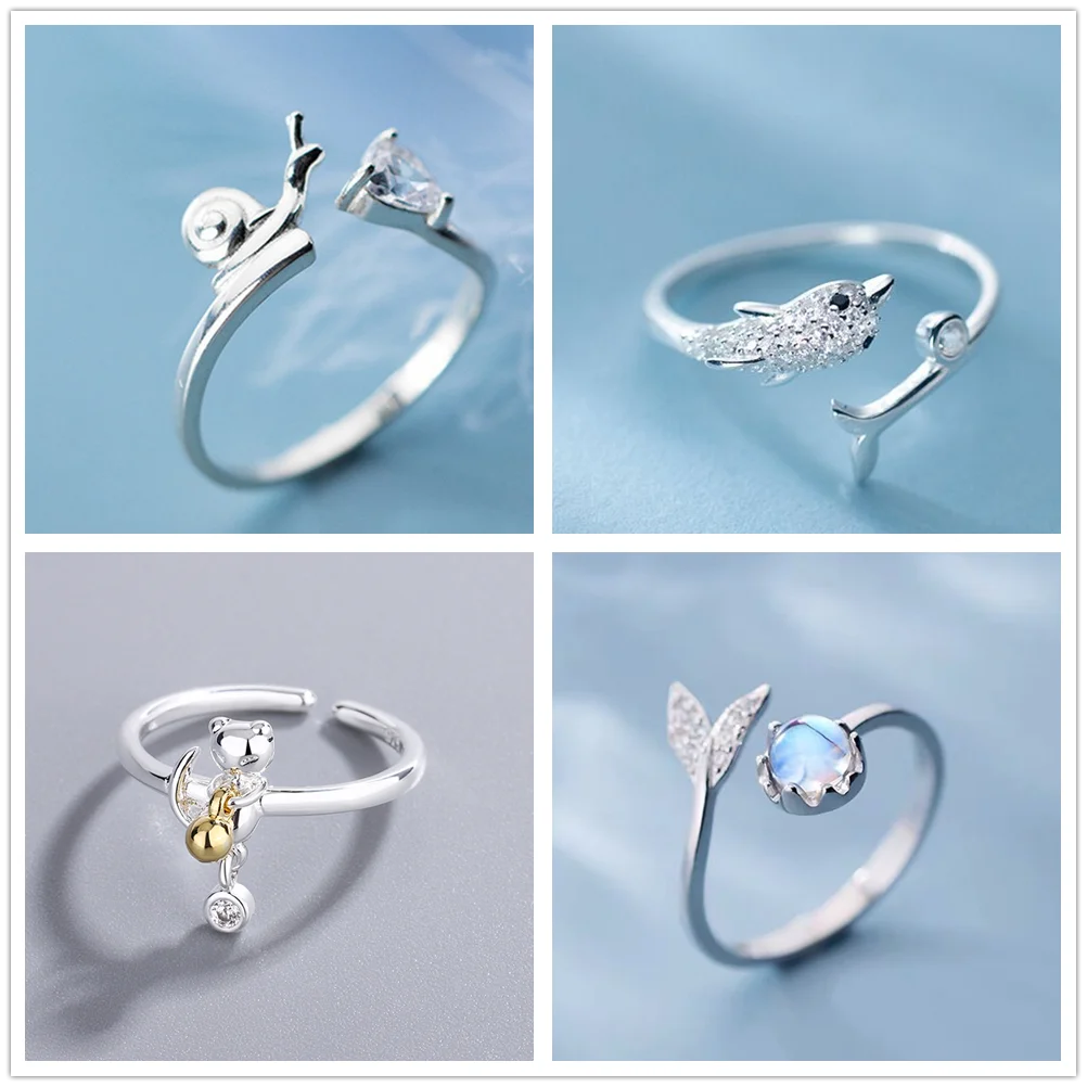 Регулируемые кольца с изображением кролика розового цвета | Украшения и