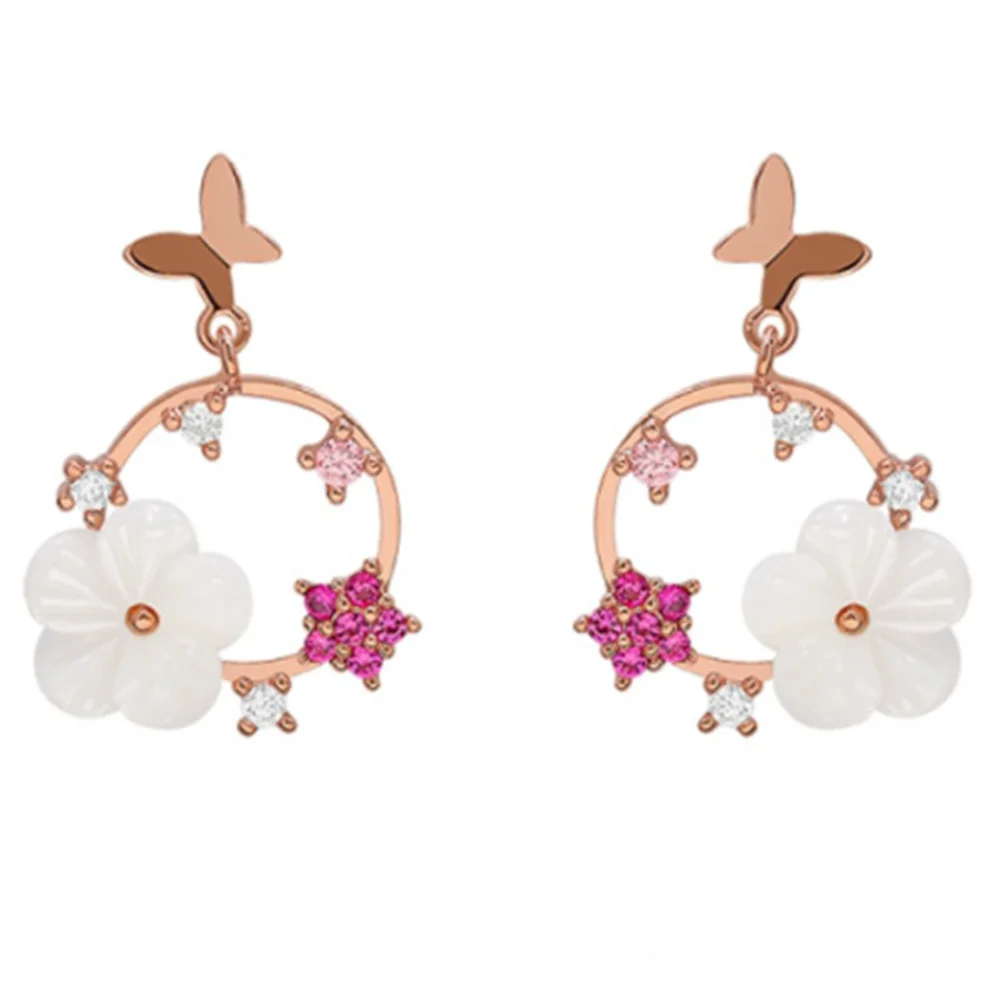 

Trendy Fashion Butterfly Shell Flower Earrings Women's Holiday Gift Small Qiaobao Jewelry Wholesale