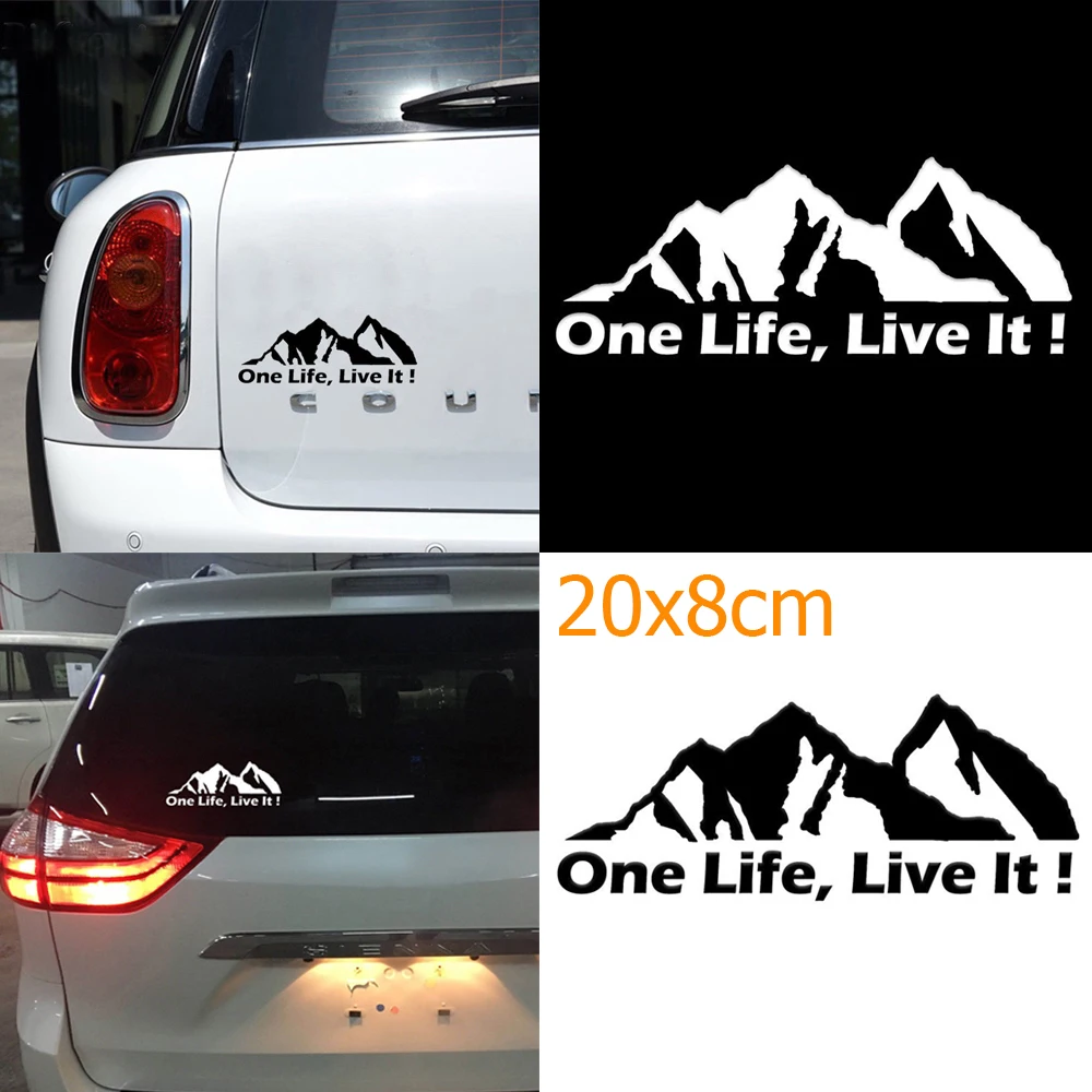 Виниловые наклейки на окна виниловые ONE LIFE LIVE IT! Аксессуары для стайлинга