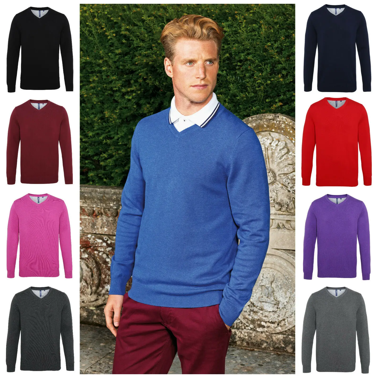 

Женский трикотажный свитер с V-образным вырезом, 7 цветов