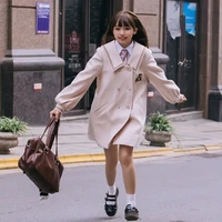 japanese streetwear lolita coat wool blends college uniform cosplay vintage harajuku kawaii women jacket spring autumn clothing
