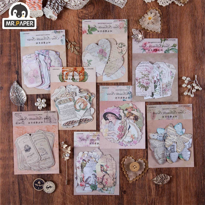 

Mr.paper 45Pcs 8 Designs Time Scrapbook Special Stickers DIY Junk Deco Planner Decals Toy Children Stickers Gifts