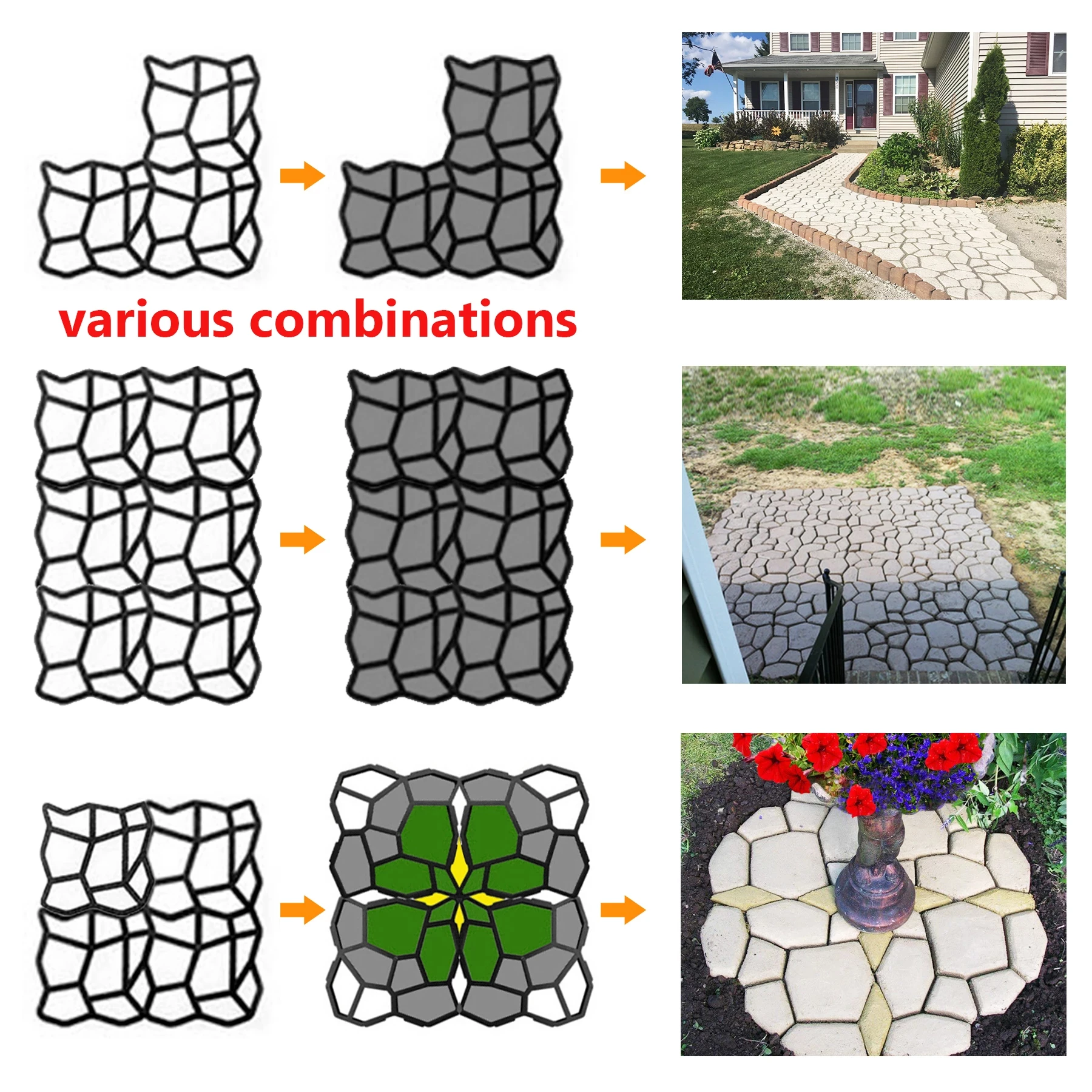 Форма для садовых дорожек сделай сам 42 5x42 5 см |