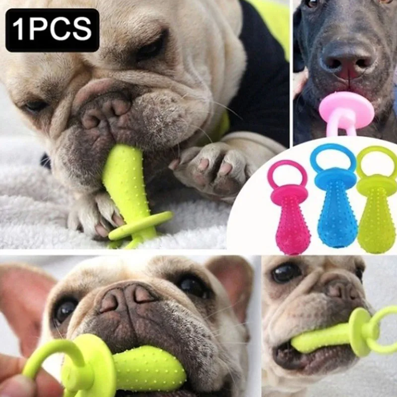 Pet Rubber Pacifier Dog Toy Interactive Soother Cat Puppy Elasticity Teeth Chew Toys Tooth Cleaning | Дом и сад