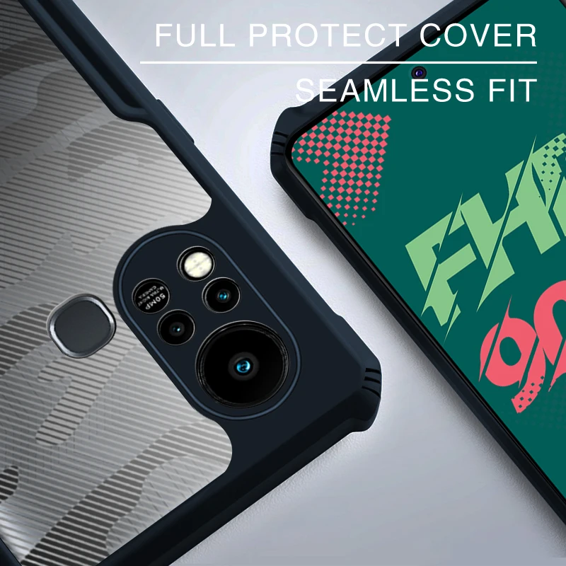 rzants for infinix hot 11 11s case hard camouflage cover tpu frame bumper half clear phone shell free global shipping