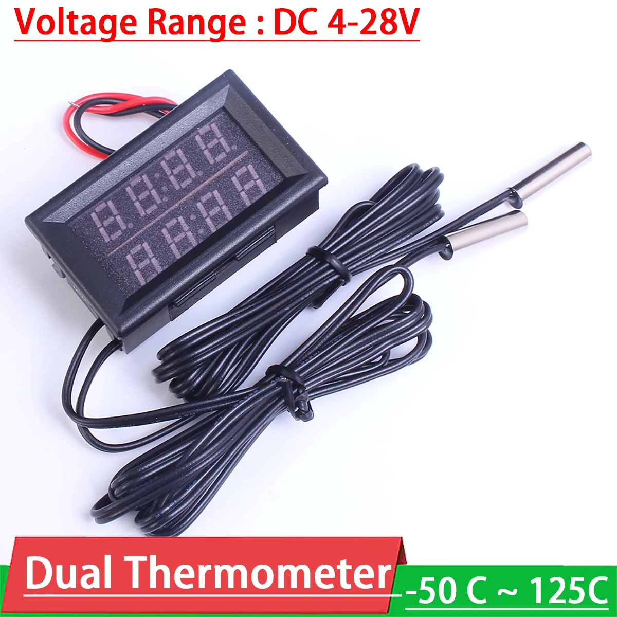 4 значный цифровой термометр с светодиодный ным дисплеем от 50 °C до + 125