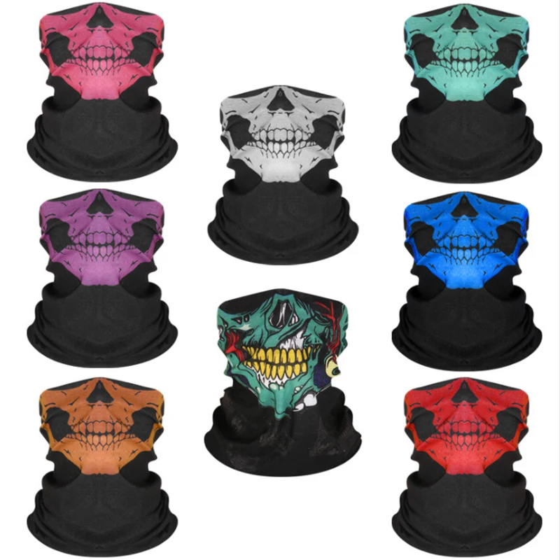 Skull Mask Bandana Cycling Neck Face Half Military Game Outdoor Headband Tube Scarf Men Women Scarves | Спорт и развлечения