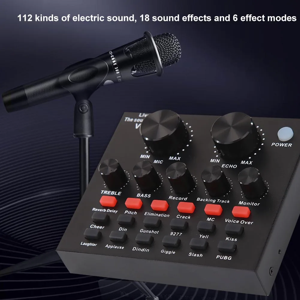 

V8 Bluetooth Audio USB Headset Microphone Webcast Live Sound Card for Mobile Phone Computer PC