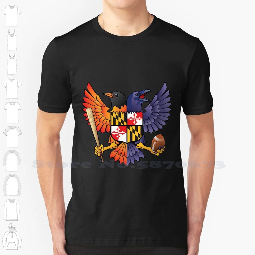 

Круглая дизайнерская футболка Birdland Baltimore Raven And Oriole Maryland, модная футболка Orioles Hat Orioles Gear Orioles