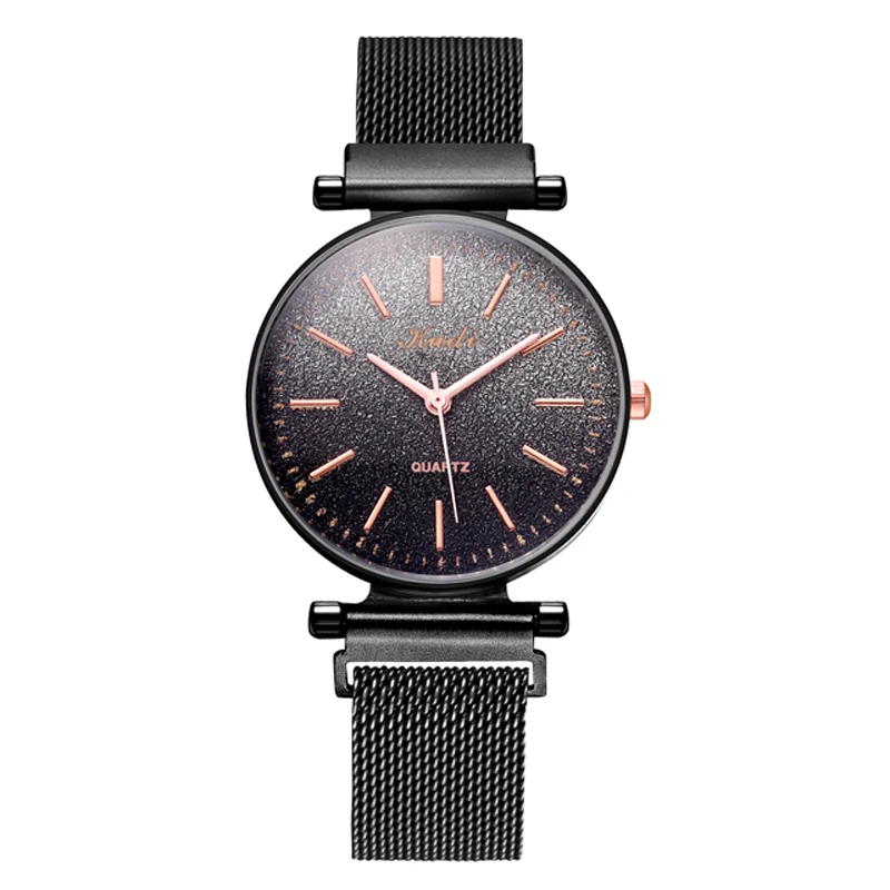 

Часы женские с градиентным золотом, роскошные модные наручные, с магнитным ремешком, с изображением звездного неба