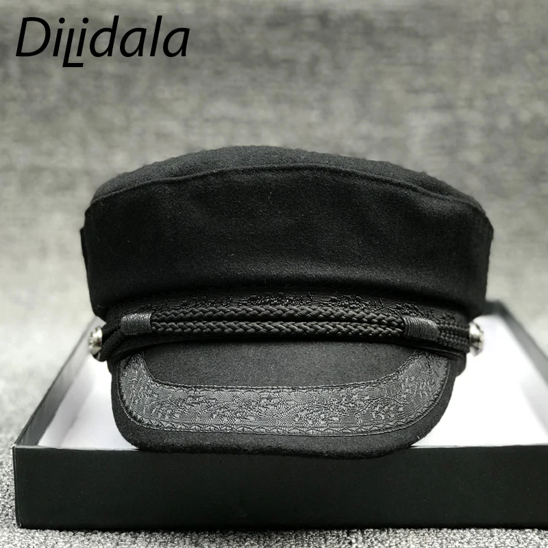 Dilidala осенняя и зимняя шапка бини для женщин шерстяные береты японский плоский