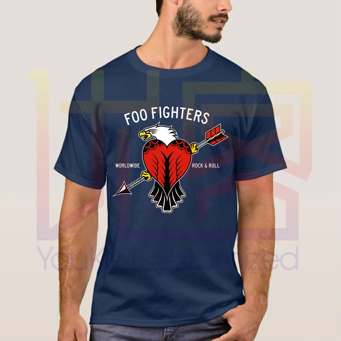 Новые 2020 Летняя обувь Орел Foo Fighters Логотип 100% хлопковая Футболка с круглым