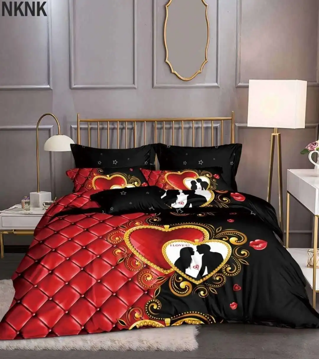 

Home Living Luxury 3D Colorful Hearts Print 2/3Pcs Soft Duvet Cover PillowCase Kids Bedding Sets Queen and King Size Duvet Cover