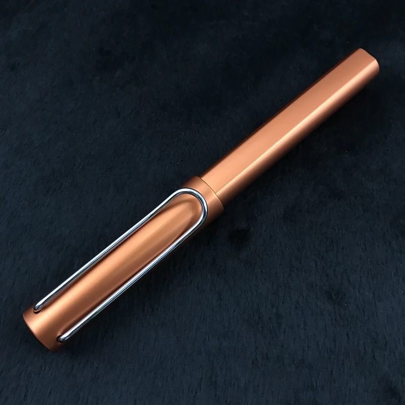 Luxury Metal Rollerball Pen Orange Gift Pens Black Ink Refill 0.7mm Silver Hollow Out Clip 1pc/lot School Supplies |