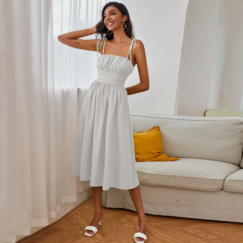 

2021 Dress Women 's New Product Lace Sling Sexy Halter High Waist Long Skirt