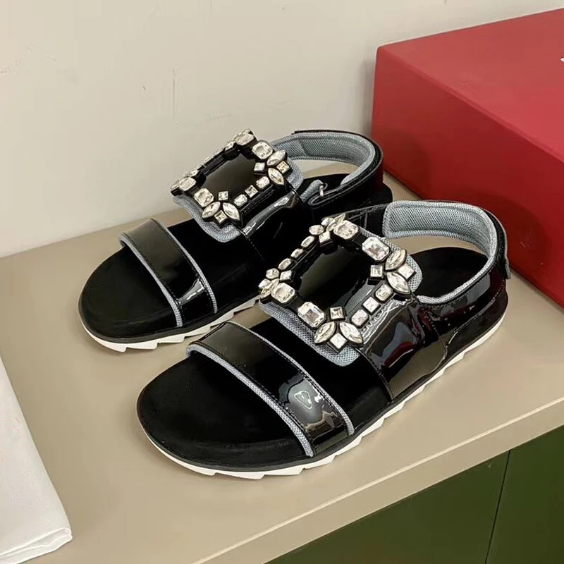 Сандалии женские из натуральной кожи пляжная обувь на толстой подошве сандалии