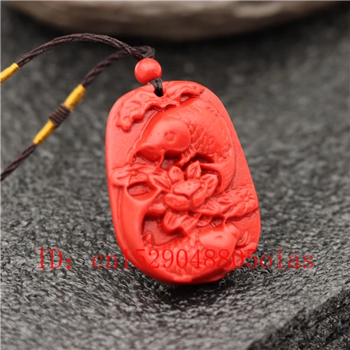 Ожерелье с подвеской в виде рыбных рыб натуральный красный органический