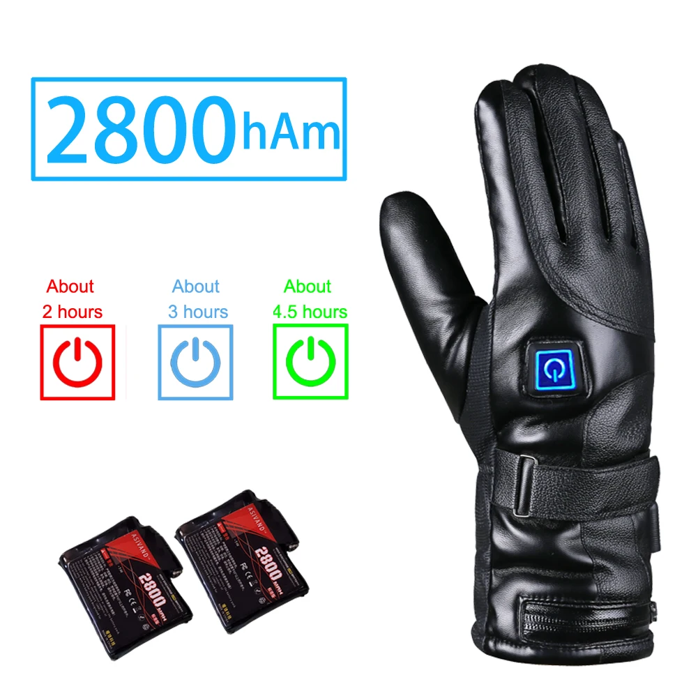 Перчатки для мотоциклистов водонепроницаемые с подогревом мотоцикла сенсорным