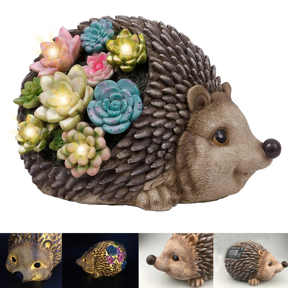 

Solar Garden Ornament Hedgehog Figurine Garden Statue Solar Powered Lights For Yard Lawn Home Decorating A Living Room Party