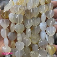 natural multicolor white agates stone loose bead high quality 16mm smooth heart shape diy jewelry making accessories 12pcs a4387